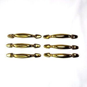Vintage Brass Cabinet Drawer Pull Handles Set of 6 N19101 KBC 5" Long